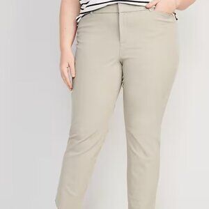 NEW Women's Old Navy High-Waisted Pixie Straight Pants Mocha Taffy
